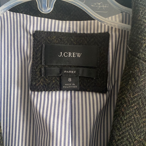 J. Crew English Wool Herringbone Parke Blazer in Pine, size 8 - Picture 3 of 5